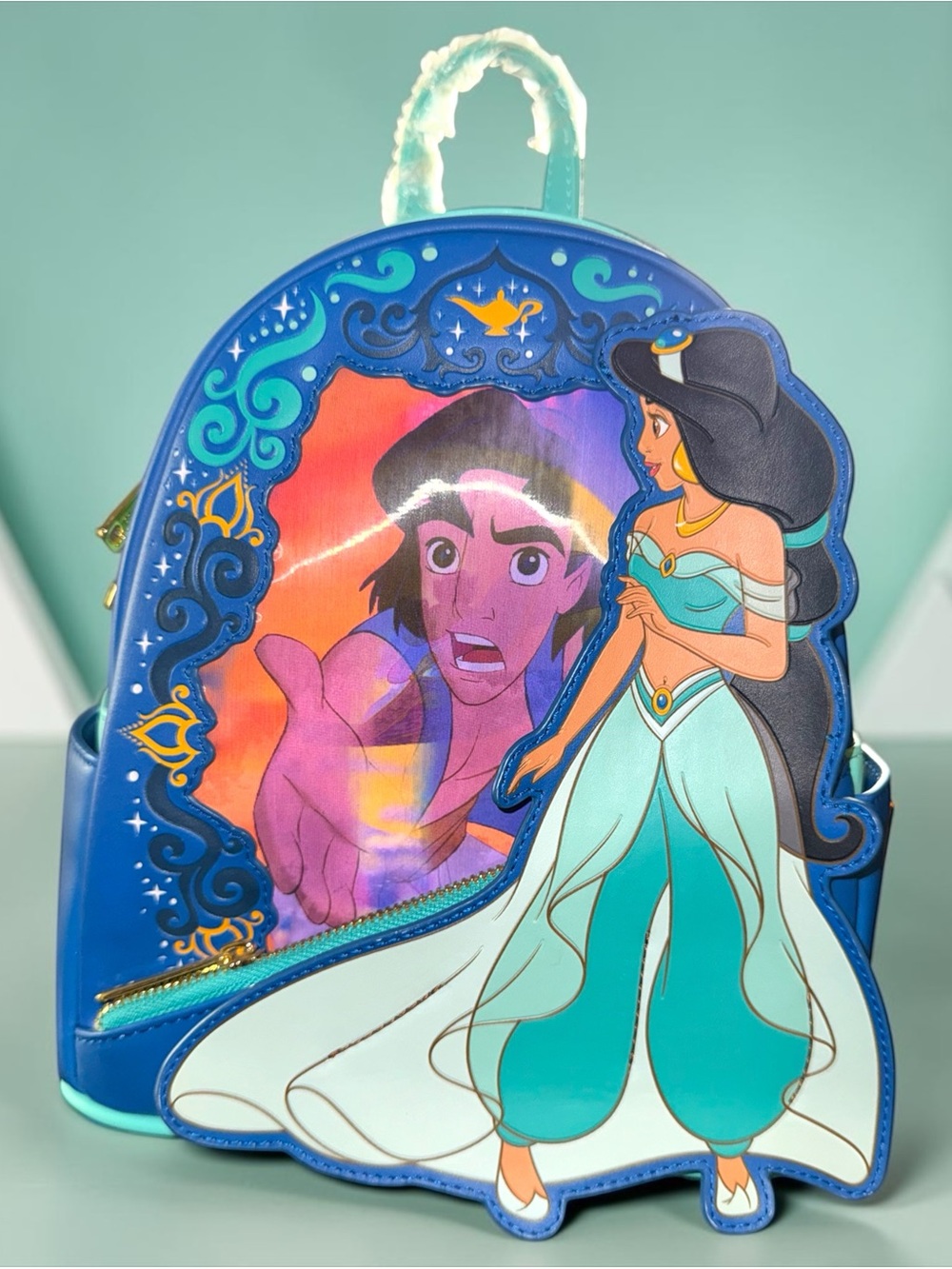 Loungefly Disney Jasmine and Aladdin Lenticular Mini Backpack